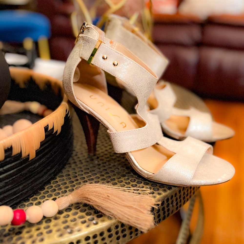 Unisa beige open toe heels, gently worn